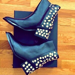 Brand new genuine leather gem booties